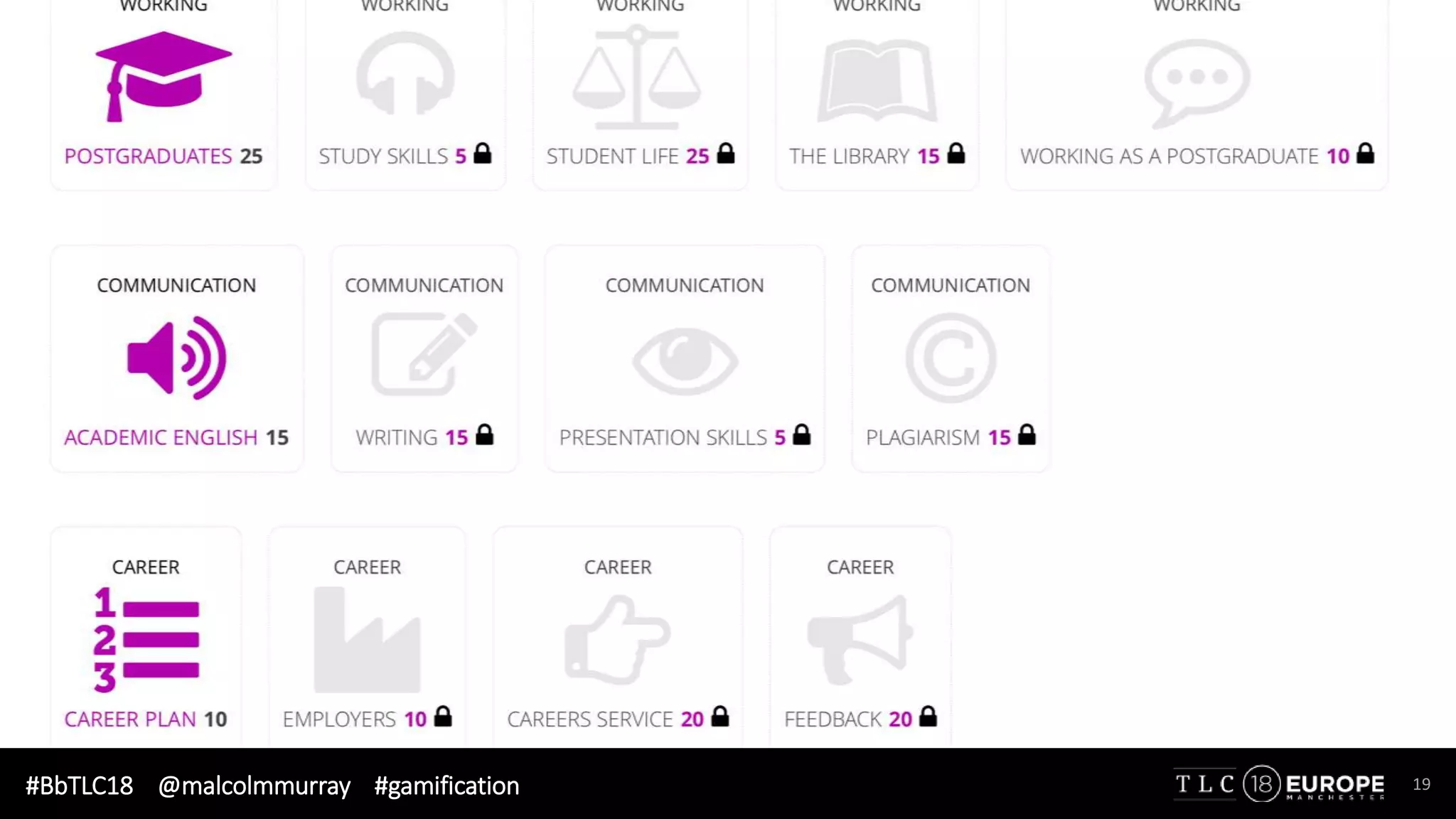 #BbTLC18 @malcolmmurray #gamification 19
 