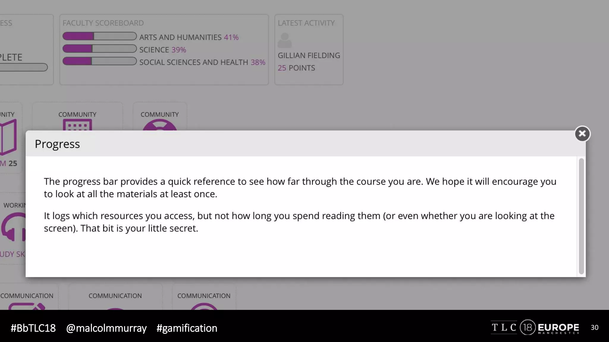 #BbTLC18 @malcolmmurray #gamification 30
 