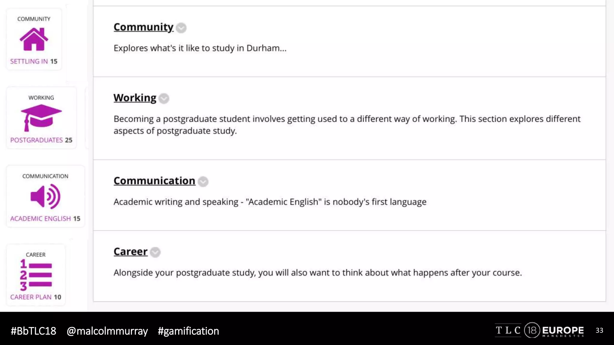 #BbTLC18 @malcolmmurray #gamification 33
 