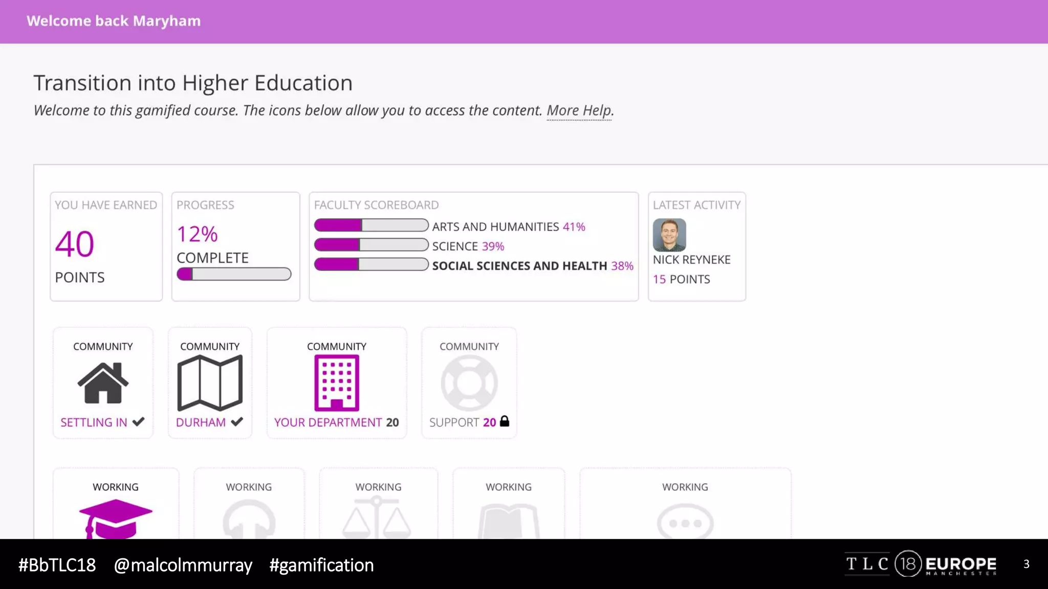 #BbTLC18 @malcolmmurray #gamification 3
 