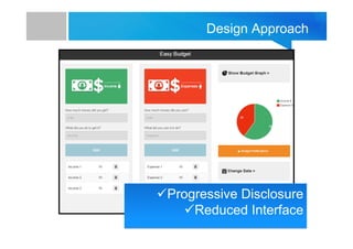 Design Approach

Progressive Disclosure
Reduced Interface

 