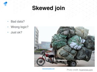 www.tantusdata.com
Skewed join
• Bad data?
• Wrong logic?
• Just ok?
Photo credit: hiveminer.com
 
