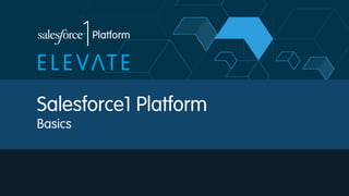 Salesforce1 Platform
Basics
 