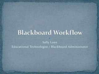 Sally Loan
Educational Technologist / Blackboard Administrator
 