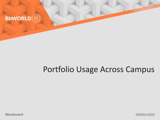 Portfolio Usage Across Campus
 