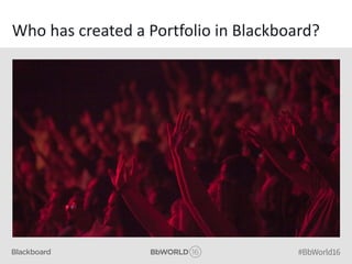 Who has created a Portfolio in Blackboard?
 