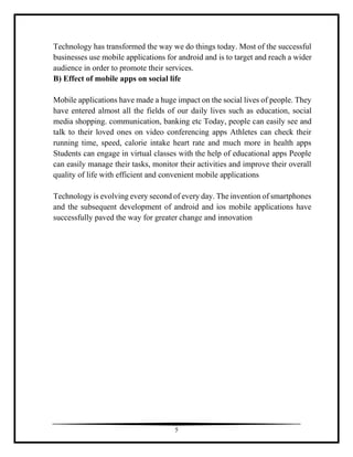 Msbte.cpp diploma report on android application | PDF