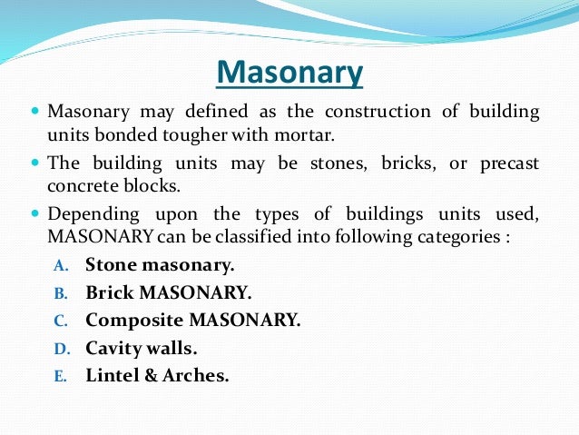 masonry construction