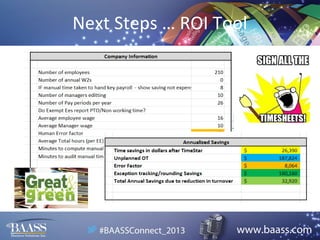 Next Steps … ROI Tool

 