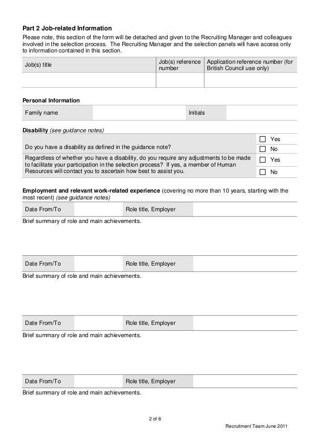british council application form