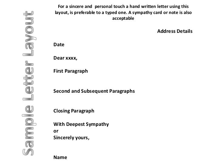 condolence letter letter of symphathy