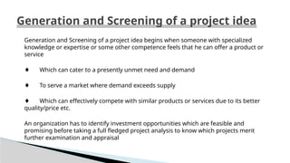 Comprehensive Guide to Generation and Screening of Project Ideas in ...