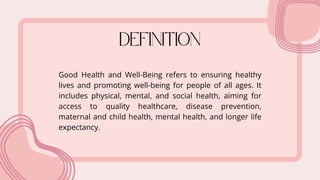 GOOD HEALTH AND WELL BEING OF THE PEOPLE | PDF