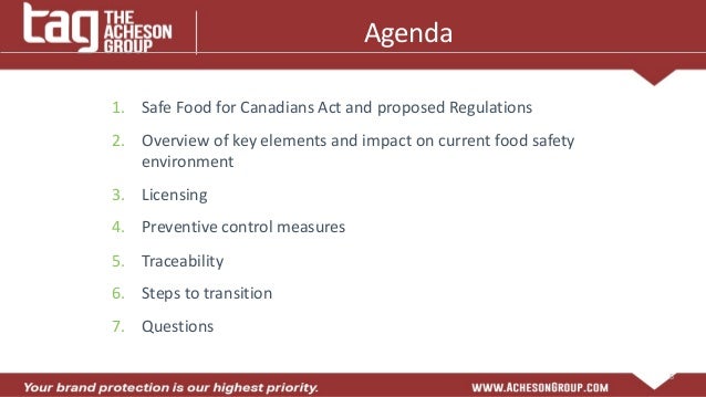 Safe Food For Canadians Regulations SFCR 