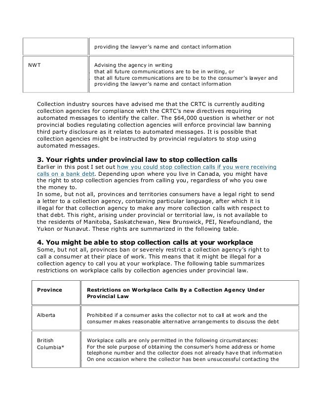 Bankruptcy Canada Under What Circumstances Can You Stop Collection