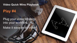 Video Quick Wins Playbook 
Play #4 
Plug your video strategy 
into your workflow. 
Make it easy to do video! 
23 | ©2014 Brightcove Inc 
 