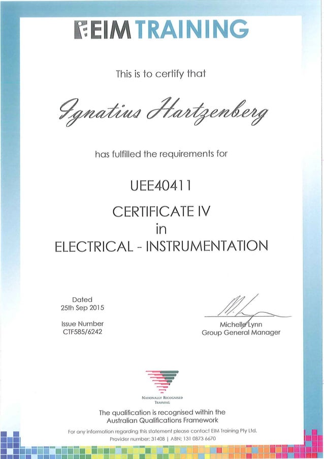 Cert IV instrumentation PDF