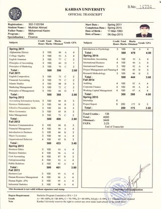 My Transcript | PDF