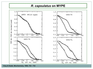 R. capsulatus on MYPE Gray & Dadal, Biochemistry, 1994, 723 - 733