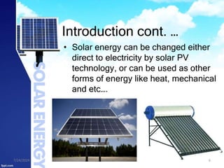 Solar Energy and its environmental impacts | PPTX