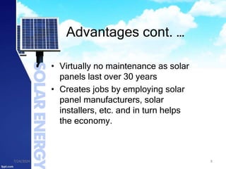 Solar Energy and its environmental impacts | PPTX