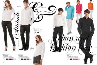 &
  46/                                                                                                                                                                                                                                     47/




 1.
                                                                                                                  2.
                                                                                                                                             the shirts - 2011 b&c collection




                                                                                                                         3. B&C Love Story SW L09
                                                                                                                           poplin strEtcH
                                                                                                                           97% combed cotton - 3% elastane
                                                                                                                           135 g/m2 | S - M - L - XL
                                                                                                                           1 pc/pack & 20 pcs/carton | supEr fit


                                                                                                                            whITe    BLaCk




                                                                                                                                                                   3.




                                                                                                                : B&C London




1. B&C Milano /women SW 520                                 2. B&C London SM 580                                                                                                4. B&C La Havana SM 570
  poplin strEtcH                                              poplin strEtcH                                                                                                      poplin
  97% combed cotton - 3% elastane                             97% combed cotton - 3% elastane                                                                                     100% combed cotton >> wRInkLe FRee
  135 g/m2 | XS - S - M - L - XL - XXL                        135 g/m2 | S - M - L - XL - XXL                                                                                     120 g/m2 | S - M - L - XL - XXL
  1 pc/pack & 20 pcs/carton | mEdium fit                      1 pc/pack & 20 pcs/carton | mEdium fit                                                                              1 pc/pack & 20 pcs/carton | mEdium fit


  whITe     BLaCk    naVy     deep Red     CoRpoRaTe BLue     whITe     BLaCk      naVy   deep Red     CoRpoRaTe BLue                                                             whITe     BLaCk    oRanGe   paRadISe pInk   TuRquoISe
 