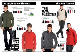 62/                                                                                                                                                                                                                                                                                                                                                                               63/




     the engineered fleeces
     THE FlEECEs - 2011 B&C COllECTiON
                                                                                                                                                                                                                                                                           the raw fleeces                                                                            THE FlEECEs




                                         1. B&C WiNdprOtEk                      FU 749                                                     B&C WindProtEk FABriC
                                                                                                                                                                                                                                                                                                                                      2. B&C travELLEr +              FU 705
                                           100% anti-pilling polyester micro-fleece                                                        100% protection against wind, water and cold. the B&C 144
                                                                                                                                           micro-fleece fabric warmth combined with a windproof/                                                                                                                                        100% anti-pilling polyester fleece
                                           (144 filaments) + breathable membrane bonded                                                                                                                                                                                        2.
                                                                                                                                           waterproof and breathable membrane eliminates the                                                                                                                                            300 g/m2 | XS - S - M - L - XL - XXL - XXXL*
                                           320 g/m2 | XS - S - M - L - XL - XXL - XXXL*
                                                                                                                                           need for an additional layer.                                                                                                                                                                5 pcs/pack & 15 pcs/carton
                                           1 pc/pack & 10 pcs/carton
                                                                                                                                           B&C WindProtEk MEMBrAnE
                                                                                                                                                                                 AIR + RAIN




1.                                            BLaCk *               naVy *                 Red *                oLIVe
                                                                                                                                                                                                                                                                                                                                           naVy *             Red *     CReaM *         ChaRCoaL
                                                                                                                                           OuTER FABRIC
                                                                                                                                           LAyER                                                                                                                                                                                        * CoLouRS aVaILaBLe In XXXL
                                           * CoLouRS aVaILaBLe In XXXL
                                                                                                                                           BREATHABLE
                                                                                                                                           MEMBRANE BOuNDED

                                                                                                                                           INSIDE FABRIC
                                                                                                                                           LAyER




                                                                                                                                                                 BODy MOISTuRE
                                                                             B&C 144 MiCroFLEECE FABriC                                                             VAPOuR


                                                                             Stay warm with the real 144 filaments B&C micro-fleece                                                                    1. B&C highLaNdEr +                 FU 704
                                                                             that provides the warmth and comfort needed for changing                                                                    100% anti-pilling polyester fleece
                                                                             weather condition.
                                                                                                                                                                                                         300 g/m2 | XS - S - M - L - XL - XXL - XXXL*
                                                                                                                                                                                                         5 pcs/pack & 15 pcs/carton
                                                                                                            144 FiLAMEntS FABriC For EXtrA WArM




                                                                                                                                                                                                             BLaCk *              naVy *      Red *   CReaM *   ChaRCoaL

                                                                                                                                                                                                         * CoLouRS aVaILaBLe In XXXL

                                                                         2. B&C CLiff CLiMBEr                           FU 715
                                                                             100% anti-pilling polyester micro-fleece
                                                                             (144 filaments)
                                                                             170 g/m2 | XS - S - M - L - XL - XXL - XXXL*
                                                                             5 pcs/pack & 15 pcs/carton


                                                                                                                                                                                                                                                                                                                                                                                  3.


                                                                                 BLaCk *               naVy *                Red *        STeeL GRey
                                                                                                                                                                                                                1.
                                                                             * CoLouRS aVaILaBLe In XXXL
                                                                                                                                                                                              2.




                                                                                                                                                                                                                                                                                      3. B&C iCEWaLkEr +                     FU 703
                                                                                                                                                                                                                                                                                        100% anti-pilling polyester fleece
                                                                                                                                                                                                                                                                                        300 g/m2
                                                                                                                                                                                                                                                                                        XS - S - M - L - XL - XXL - XXXL*
                                                                                                                                                                                                                                                                                        5 pcs/pack & 15 pcs/carton




                                                                                                                                                                                                                                                                            BLaCk *          naVy *                  Red *




                                                                                                                                                                                                                                                                                             CReaM *            ChaRCoaL

                                                                                                                                                                                                                                                                                       * CoLouRS aVaILaBLe In XXXL
 