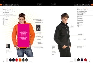 78/                                                                                                                                                                                                                                                                   79/




middle weight jackets                                                                                                                                                                                              middle weight jackets

B&C OCEaN shOrE Ju 824                                                                                                                                                                                                      B&C virtuaL /MEN JM 943
Middle weight jacket                                                                                                                                                                                                        Build to resist trendy blouson
with thermo micro-fleece lining
                                                                                                                                                                                                                            oUt: 100% oxford polyester | Waterproof
                                                                                                                                                                                                                            in: 100% micro-polyester lining
oUt: 100% taffeta nylon
Waterproof
in: Body lining: 100% micro-fleece                                                                                                                                                                                          S - M - L - XL - XXL - XXXL*
    Sleeve lining: 100% padded polyester                                                                                                                                                                                    1 pc/pack & 10 pcs/carton


S - M - L - XL - XXL - XXXL*
5 pcs/pack & 30 pcs/carton                                                                                                                                                                                                               windproof


                                                                                                                                                                                                                                         showerproof
         windproof
                                                                                                                       Hood concealed inside the collar
                                                                                                                                    with easy-pull tag                                                                                   thermo-isolated
         showerproof

                                                                                                                                Adjustable storm hood                                                                                    water-repellent
         thermo-isolated
                                                                                                                                                                                                                                         body fitted
        water-repellent
                                                                                                                                                                                     Full -zip opening
                                                                                                                                                                                           with rubber                                   longer back
                                                                                                                                                                                              zip puller




                                                                !!!!!!!!!!!!!!!!!
                                                                                                                                       front covered
                                                             NOuVEL INSTuDIO                                                         full-zip opening

                                                               AVEC MASQuE                                                       with velcro® closing
                                                                                                                                       and zip puller
                                                                                                                                                                                                                               Full-length inside
                                                                PHOROSHOP                                                                                                                                                       comfort placket
                                                                À IMPORTER
                                                                                                                                  1 inner wallet pocket
                                                             ATTEND MATÉRIEL
                                                                DE VINCIANE                                                                                                                                                      2 front pockets
                                                                  !!!!!!!!!!!!!                                                         2 front pockets                                                                      and 2 inner pockets


                                                                                                                                       Adjustable cuffs
                                                                                                                                          with Velcro®
                                                                                                                                           closing tabs



                                                                                                                                                           Bottom hem
                                                                                                                                                                                                                            Adjustable cuffs with
                                                                                                                             Easy access for decoration    (with draw cord
                                                                                                                                                                                                                            press-stud fastenings
                                                                                                                         via a zip opening in the lining   & stoppers)



              open hem
              with elasticated cord,
              2 easy adjust stoppers                                                                                                                       Easy access
                                                                                                                                                           for decoration
                                                                                                                                                           via a zip in the lining




               whITe           BLaCk *     naVy *   Red *   oRanGe   oLIVe   daRk GRey   * CoLouRS aVaILaBLe In XXXL                                                                 * CoLouRS aVaILaBLe In XXXL    whITe      BLaCk *            naVy *   Red *
 
