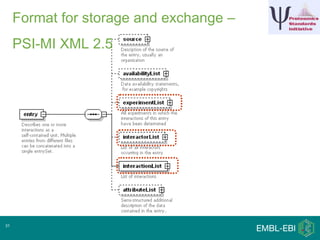 Format for storage and exchange –
     PSI-MI XML 2.5




31
 