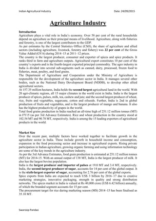 Agriculture Industry | PDF