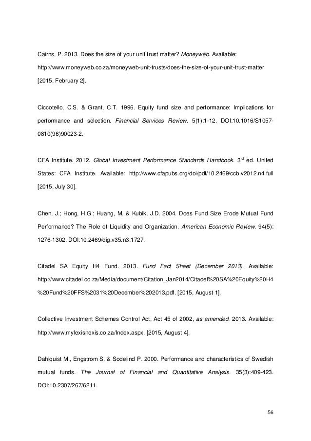 Thesis unit trust management ltd