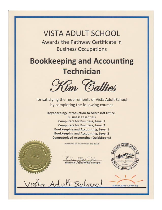 Bookkeeping Accounting Technician Certificate Bookkeeping Accounting Technician Certificate