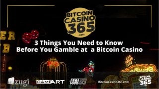 3 Things That You Need To Know Before You Gamble At A Bitcoin Casino