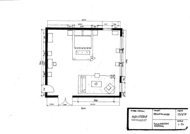 Floor Plan & One Point Perspective- Alex Steele-3