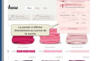 Le panier s’affiche directement au survol de la souris