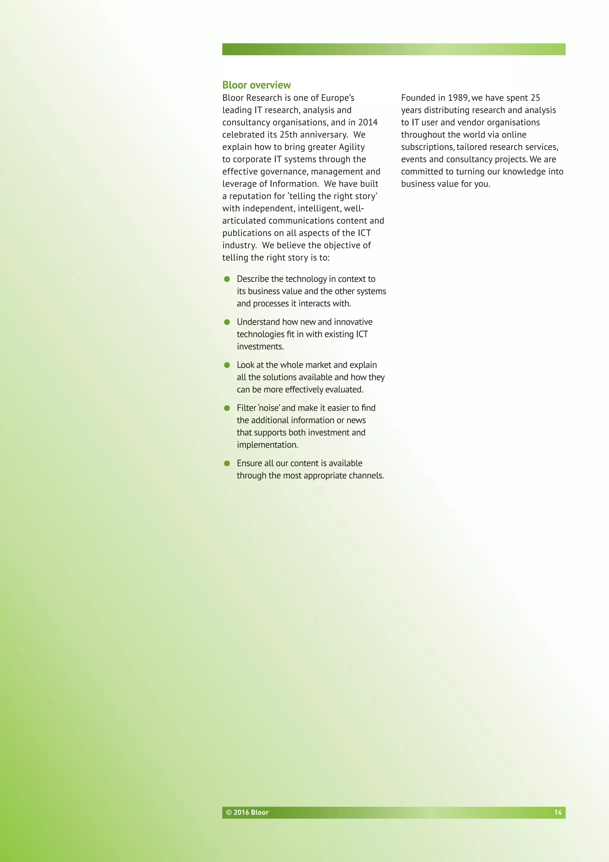 Bloor Research Comparative costs and uses for data integration ...