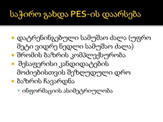  დატრენინგებული სამუშაო ძალა (უფრო
მეტი ვიდრე ნედლი სამუშაო ძალა)
 შრომის ბაზრის კომპლექსურობა
 შესაფერისი კანდიდატების
მოძიებისთვის შეზღუდული დრო
 ბაზრის ჩავარდნა
 ინფორმაციის ასიმეტრიულობა
 