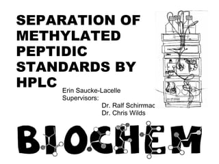 SEPARATION OF METHYLATED PEPTIDIC STANDARDS BY HPLC Erin Saucke-Lacelle Supervisors:  Dr. Ralf Schirrmacher Dr. Chris Wilds 