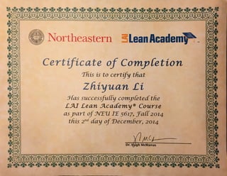 Lean LAI Certificate