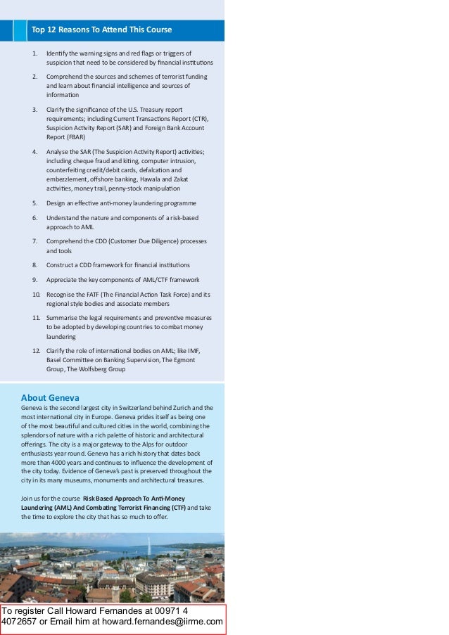 Risk Based Approach To Anti Money Laundering And Counter Terrorist Fi