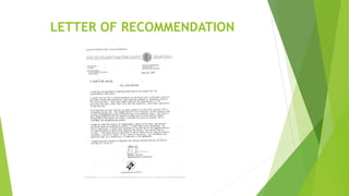 LETTER OF RECOMMENDATION
 