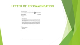 LETTER OF RECOMMENDATION
 