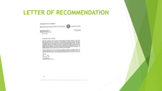 LETTER OF RECOMMENDATION
 