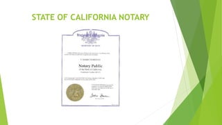 STATE OF CALIFORNIA NOTARY
 
