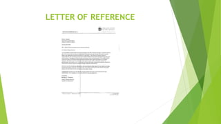 LETTER OF REFERENCE
 