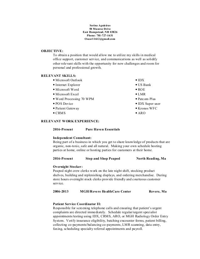 work resume