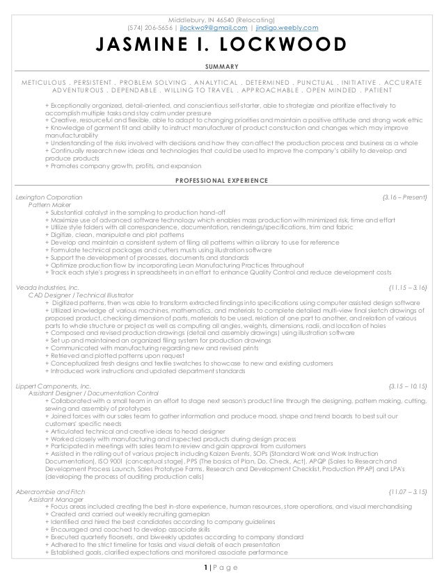 abercrombie and fitch resume