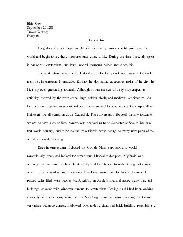 college essay about perspective