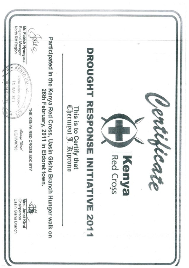Kenya red cross cert