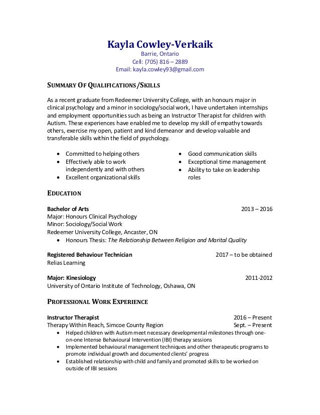 resume kayla cowley